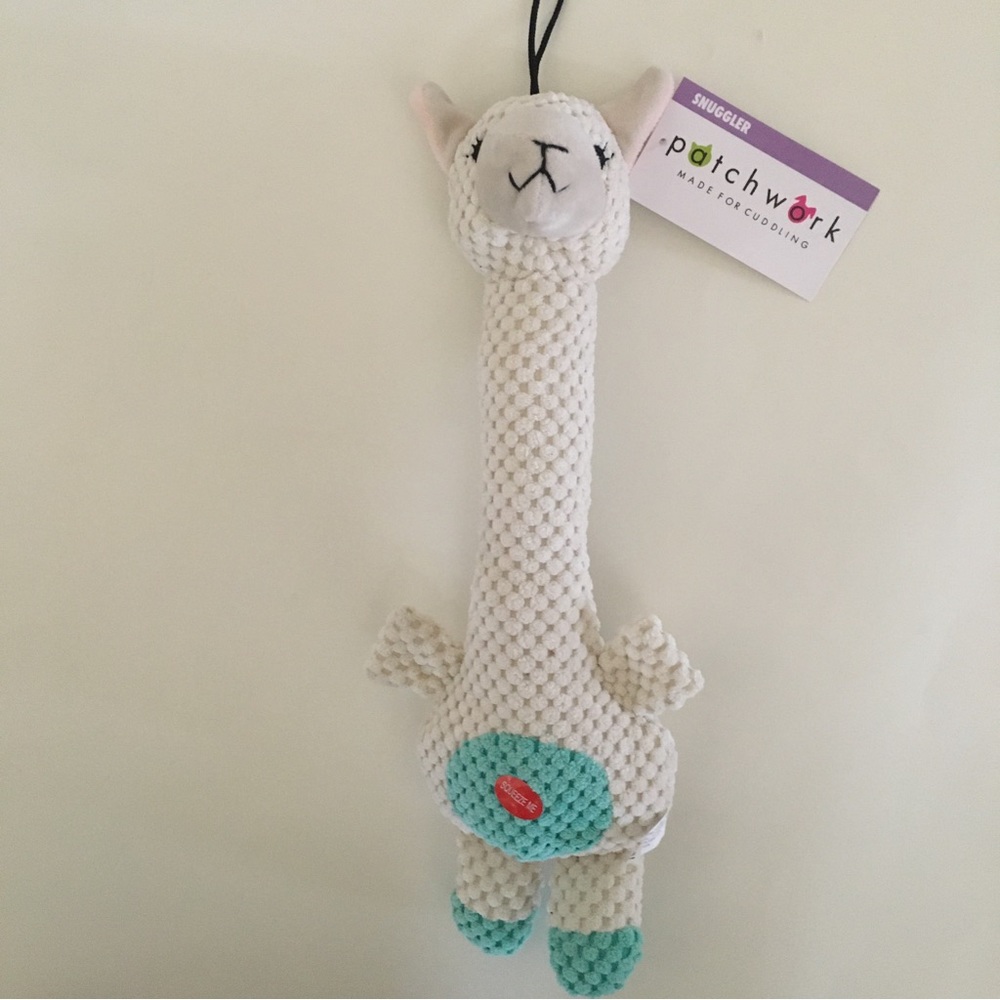 NEW Dog Toy Snuggler with Squeaker Stuffed Animal | Patchwork